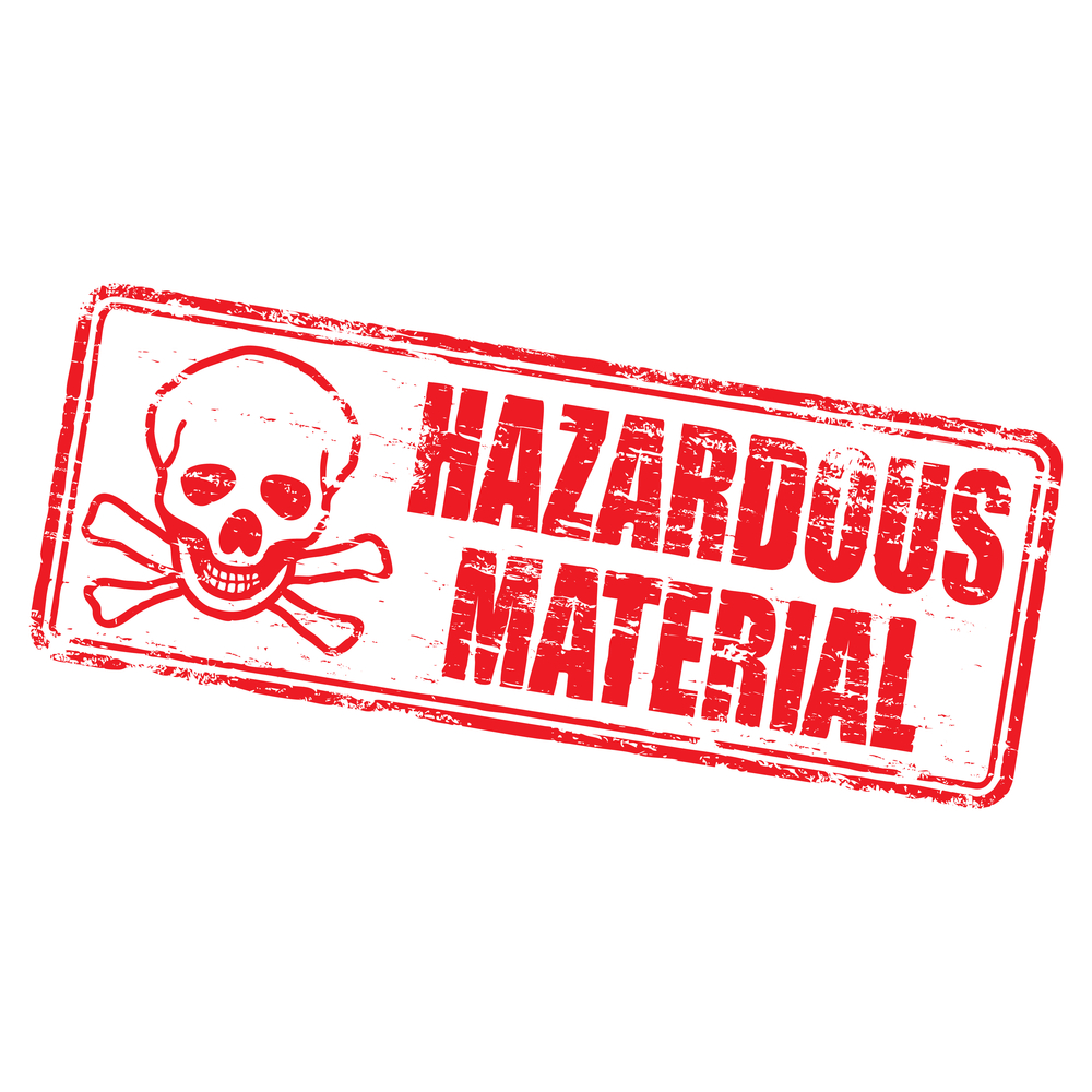 Rubber,Stamp,Illustration,Showing,"hazardous,Material",Text,And,Skull,&amp;